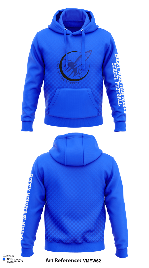 Hoodie, Rocky Mountain Middle School Football, Football, Teamtime, Team time, sublimation, custom sports apparel, team uniforms, spirit wear, spiritwear, sports uniforms, custom shirts, team store, custom team store, fundraiser sports, apparel fundraiser