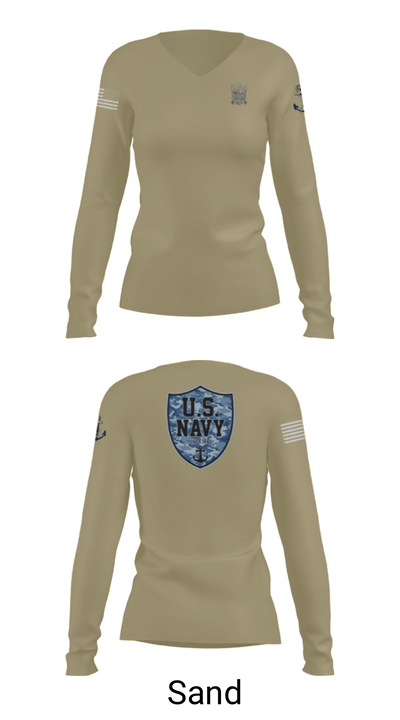 CVN 77 George HW Bus 94572783 Women's Long Sleeve V-neck Shirt - 54