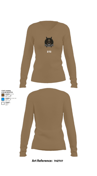 Womens Long Sleeve Vneck Shirt, DTO, Army, Teamtime, Team time, sublimation, custom sports apparel, team uniforms, spirit wear, spiritwear, sports uniforms, custom shirts, team store, custom team store, fundraiser sports, apparel fundraiser