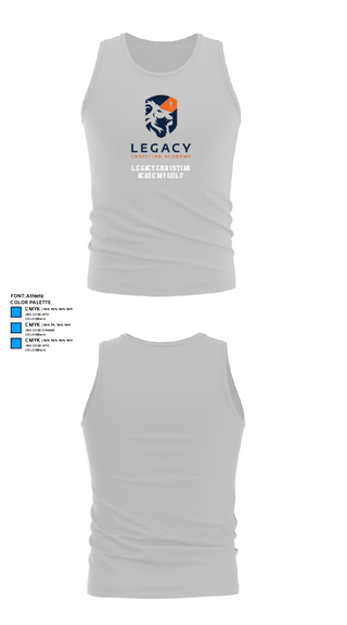 Tank Top, Legacy Christian Academy Golf, Golf, Teamtime, Team time, sublimation, custom sports apparel, team uniforms, spirit wear, spiritwear, sports uniforms, custom shirts, team store, custom team store, fundraiser sports, apparel fundraiser