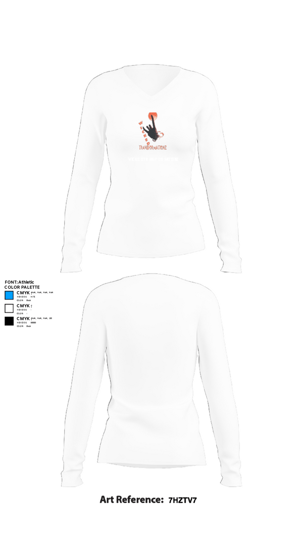 Womens Long Sleeve Vneck Shirt, Wicked Transformationz, , Teamtime, Team time, sublimation, custom sports apparel, team uniforms, spirit wear, spiritwear, sports uniforms, custom shirts, team store, custom team store, fundraiser sports, apparel fundraiser