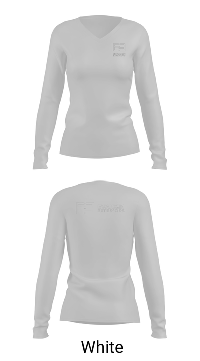 EVAIDEN EXTERIORS, LLC 83524190 Women's Long Sleeve V-neck Shirt - 16