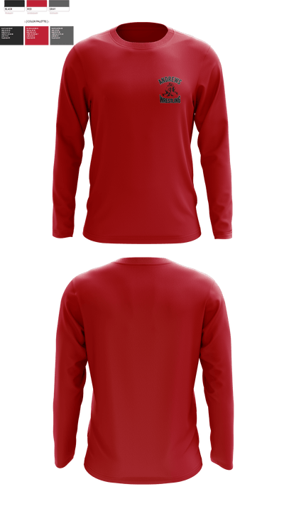 Andrews Wildcats 74502940 Long Sleeve Rash Guard Shirt - 4