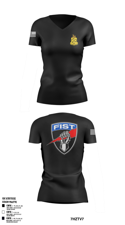 1-200 Infantry Women's Short Sleeve V-neck Shirt - 1