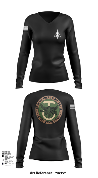 Womens Long Sleeve Vneck Shirt, SRT, Marines, Teamtime, Team time, sublimation, custom sports apparel, team uniforms, spirit wear, spiritwear, sports uniforms, custom shirts, team store, custom team store, fundraiser sports, apparel fundraiser