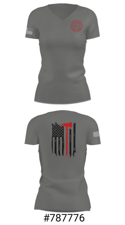 Okay Fire & Rescue 91150709 Women's Short Sleeve V-neck Shirt - 4