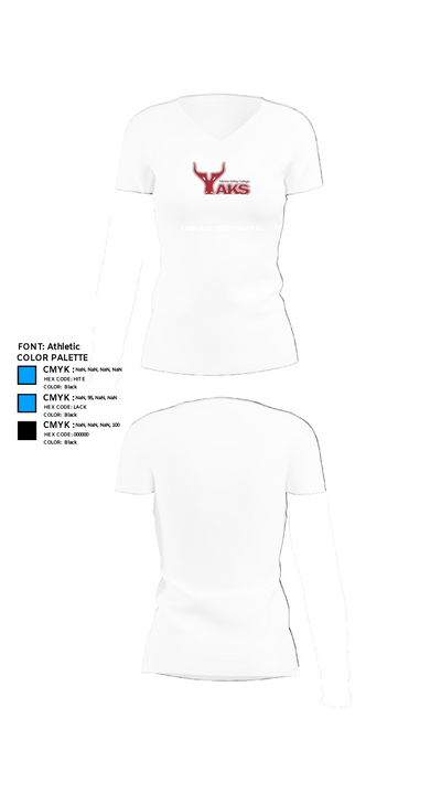 Yakima Valley College Volleyball 59541208 Women's Short Sleeve V-neck Shirt - 18