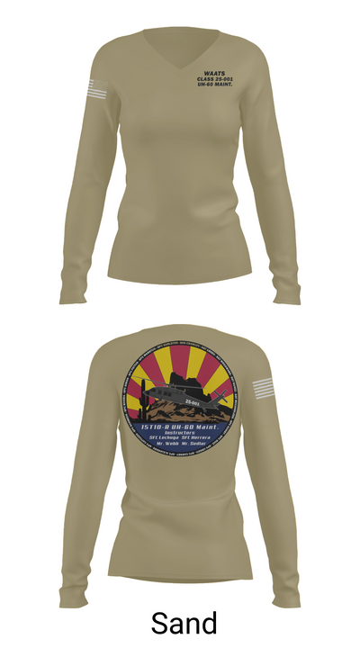 WAATS 15T10 CLASS 25-001 61882082 Women's Long Sleeve V-neck Shirt - 97