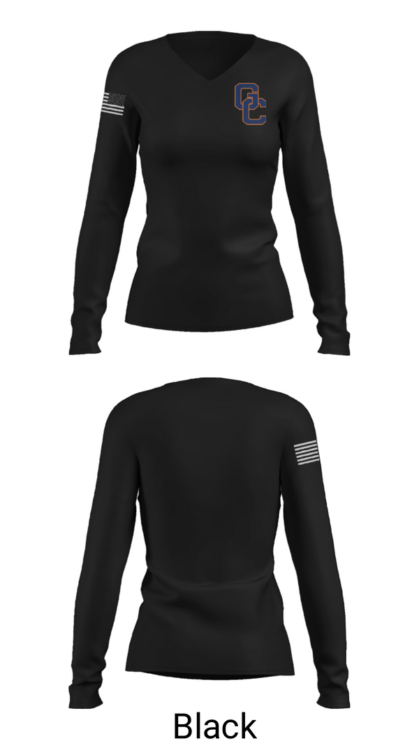 Women's Long Sleeve Vneck Shirt, Grayson County High School Football, Football, Teamtime, Team time, sublimation, custom sports apparel, team uniforms, spirit wear, spiritwear, sports uniforms, custom shirts, team store, custom team store, fundraiser sports, apparel fundraiser