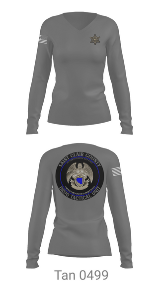 Womens Long Sleeve Vneck Shirt, Drug Tactical Unit, , Teamtime, Team time, sublimation, custom sports apparel, team uniforms, spirit wear, spiritwear, sports uniforms, custom shirts, team store, custom team store, fundraiser sports, apparel fundraiser