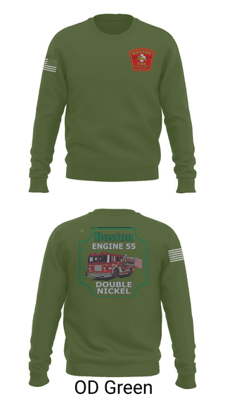 Crew Neck Sweatshirt, Boston Fire Department Engine 55, , Teamtime, Team time, sublimation, custom sports apparel, team uniforms, spirit wear, spiritwear, sports uniforms, custom shirts, team store, custom team store, fundraiser sports, apparel fundraiser