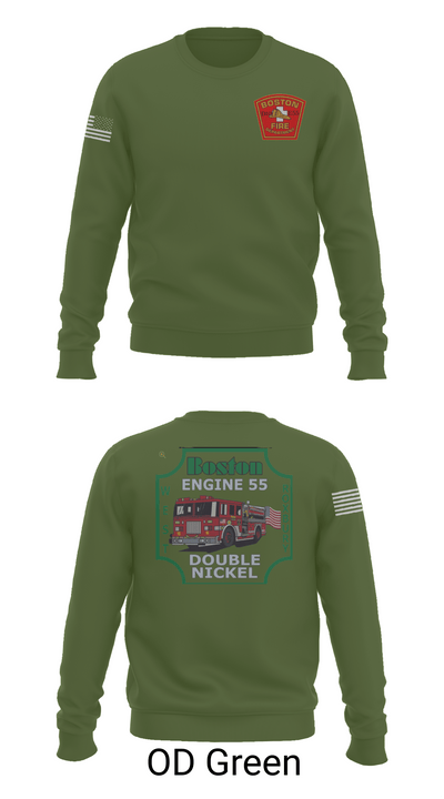 Boston Fire Department Engine 55 92329378 Crew Neck Sweatshirt - 45