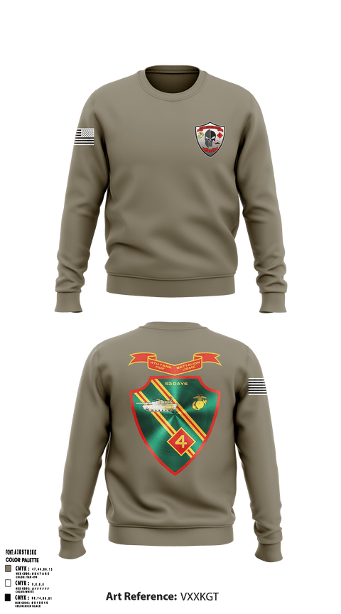 Crew Neck Sweatshirt, Det. 4 Tows and Scouts 4th Tank Battalion, , Teamtime, Team time, sublimation, custom sports apparel, team uniforms, spirit wear, spiritwear, sports uniforms, custom shirts, team store, custom team store, fundraiser sports, apparel fundraiser