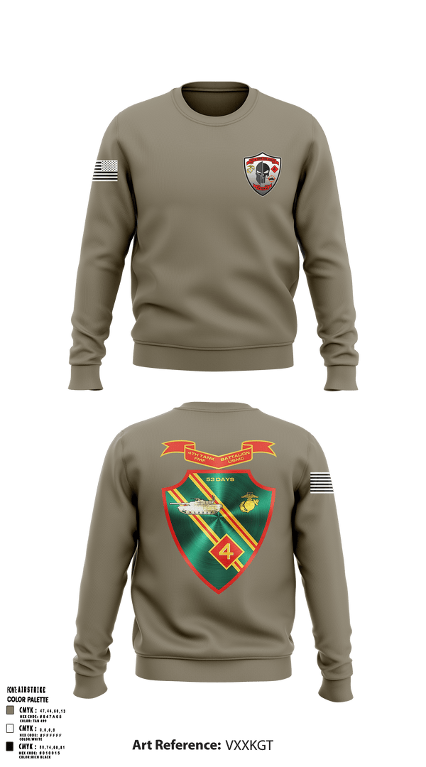 Crew Neck Sweatshirt, Det. 4 Tows and Scouts 4th Tank Battalion, , Teamtime, Team time, sublimation, custom sports apparel, team uniforms, spirit wear, spiritwear, sports uniforms, custom shirts, team store, custom team store, fundraiser sports, apparel fundraiser
