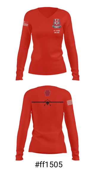 Women's Long Sleeve Vneck Shirt, Det 1 876 BEB, , Teamtime, Team time, sublimation, custom sports apparel, team uniforms, spirit wear, spiritwear, sports uniforms, custom shirts, team store, custom team store, fundraiser sports, apparel fundraiser