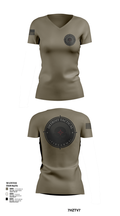 Detroit Tactical Firearms 87119150 Women's Short Sleeve V-neck Shirt - 51
