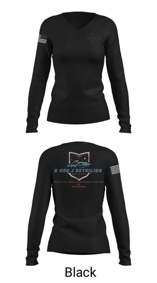 Womens Long Sleeve Vneck Shirt, B and J Detailing, , Teamtime, Team time, sublimation, custom sports apparel, team uniforms, spirit wear, spiritwear, sports uniforms, custom shirts, team store, custom team store, fundraiser sports, apparel fundraiser