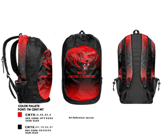 Gear Bag, Belle High School Cross Country, Cross Country, Teamtime, Team time, sublimation, custom sports apparel, team uniforms, spirit wear, spiritwear, sports uniforms, custom shirts, team store, custom team store, fundraiser sports, apparel fundraiser