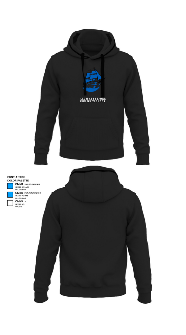 Hoodie, Clear Creek-Amana High School Cheer, Cheer, Teamtime, Team time, sublimation, custom sports apparel, team uniforms, spirit wear, spiritwear, sports uniforms, custom shirts, team store, custom team store, fundraiser sports, apparel fundraiser