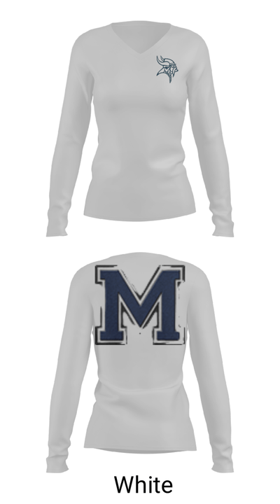 Marysville High School Cheer 26495942 Women's Long Sleeve V-neck Shirt - 16