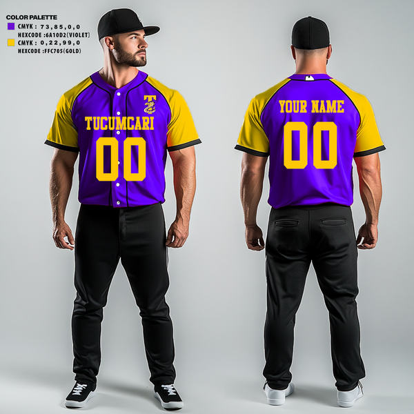 Full Button Baseball Jersey, Tucumcari High School Baseball, Baseball, Teamtime, Team time, sublimation, custom sports apparel, team uniforms, spirit wear, spiritwear, sports uniforms, custom shirts, team store, custom team store, fundraiser sports, apparel fundraiser