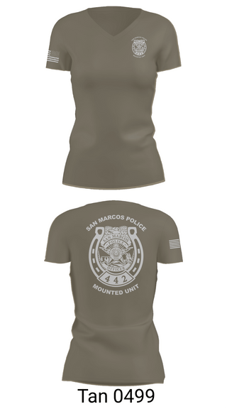 Womens Short Sleeve Vneck Shirt, San Marcos Police Mounted Unit, , Teamtime, Team time, sublimation, custom sports apparel, team uniforms, spirit wear, spiritwear, sports uniforms, custom shirts, team store, custom team store, fundraiser sports, apparel fundraiser