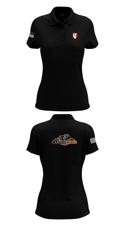 Charlie Battery, 1st Battalion 1st Air Defense Artillery Regiment 30470719 Women's Short Sleeve Performance Polo  - 35