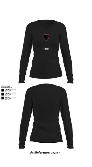 Women's Long Sleeve Vneck Shirt, KSK, Marines, Teamtime, Team time, sublimation, custom sports apparel, team uniforms, spirit wear, spiritwear, sports uniforms, custom shirts, team store, custom team store, fundraiser sports, apparel fundraiser