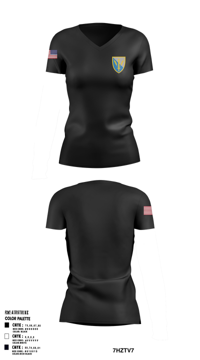 HHC, 201ST E-MIB 52680878 Women's Short Sleeve V-neck Shirt - 3
