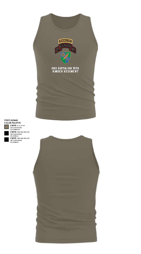 Tank Top, 2nd Battalion 75th Ranger Regiment, , Teamtime, Team time, sublimation, custom sports apparel, team uniforms, spirit wear, spiritwear, sports uniforms, custom shirts, team store, custom team store, fundraiser sports, apparel fundraiser