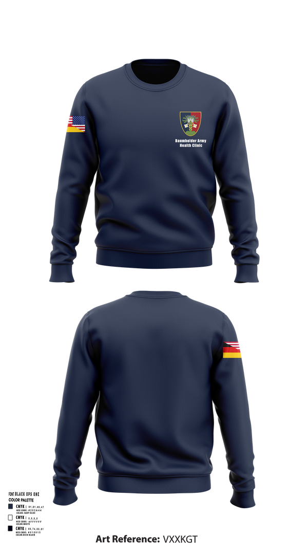 Crew Neck Sweatshirt, U.S. Army Health Clinic - Baumholder, Army, Teamtime, Team time, sublimation, custom sports apparel, team uniforms, spirit wear, spiritwear, sports uniforms, custom shirts, team store, custom team store, fundraiser sports, apparel fundraiser