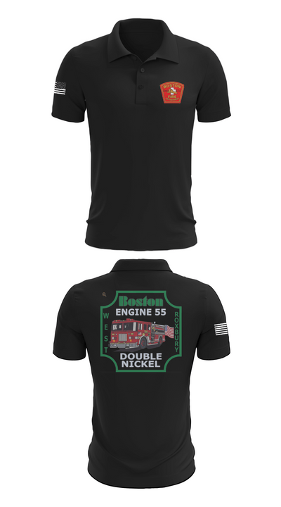 Boston Fire Department Engine 55 92329378 Short Sleeve Performance Polo - 27