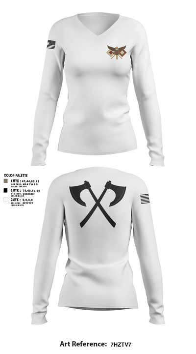 Mortars 32639888 Women's Long Sleeve V-neck Shirt -1 2