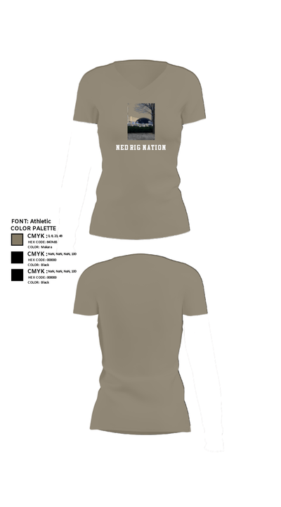Ned Rig nation 21987003 Women's Short Sleeve V-neck Shirt - 29
