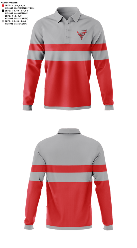 Long Sleeve Performance Polo, Bradford High School Golf, Golf, Teamtime, Team time, sublimation, custom sports apparel, team uniforms, spirit wear, spiritwear, sports uniforms, custom shirts, team store, custom team store, fundraiser sports, apparel fundraiser