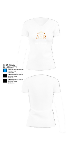 Womens Short Sleeve Vneck Shirt, Avd plumbing, , Teamtime, Team time, sublimation, custom sports apparel, team uniforms, spirit wear, spiritwear, sports uniforms, custom shirts, team store, custom team store, fundraiser sports, apparel fundraiser