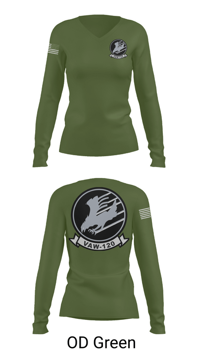 VAW-120 7271813 Women's Long Sleeve V-neck Shirt - 54