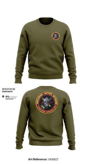 Crew Neck Sweatshirt, Battle Space Surveillance Company, Marines, Teamtime, Team time, sublimation, custom sports apparel, team uniforms, spirit wear, spiritwear, sports uniforms, custom shirts, team store, custom team store, fundraiser sports, apparel fundraiser