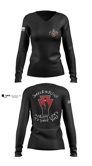 Womens Long Sleeve Vneck Shirt 1, 1-111 MTR renew1-111 SkinWalker renew, National Guard, Teamtime, Team time, sublimation, custom sports apparel, team uniforms, spirit wear, spiritwear, sports uniforms, custom shirts, team store, custom team store, fundraiser sports, apparel fundraiser