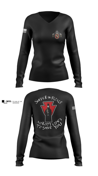undefined Women's Long Sleeve V-neck Shirt -1 6