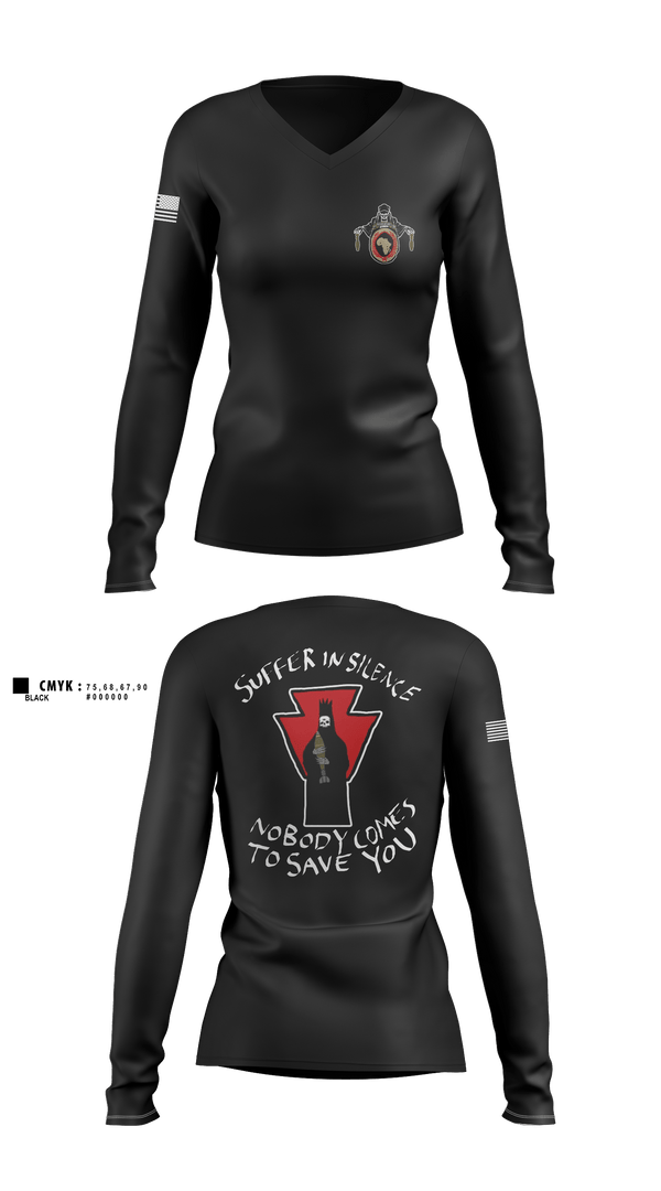 Womens Long Sleeve Vneck Shirt 1, 1-111 MTR renew1-111 SkinWalker renew, National Guard, Teamtime, Team time, sublimation, custom sports apparel, team uniforms, spirit wear, spiritwear, sports uniforms, custom shirts, team store, custom team store, fundraiser sports, apparel fundraiser