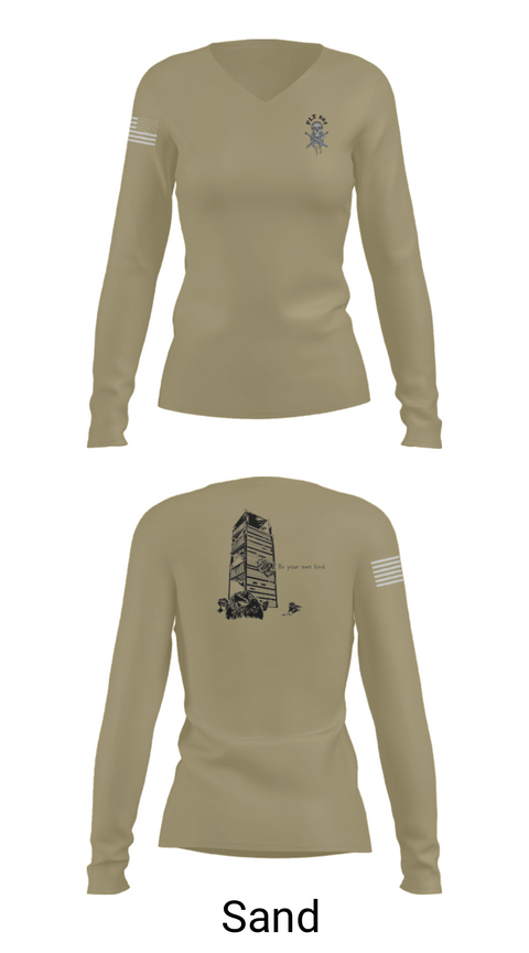 Women's Long Sleeve Vneck Shirt, EODMU2 PLT 201, Navy, Teamtime, Team time, sublimation, custom sports apparel, team uniforms, spirit wear, spiritwear, sports uniforms, custom shirts, team store, custom team store, fundraiser sports, apparel fundraiser