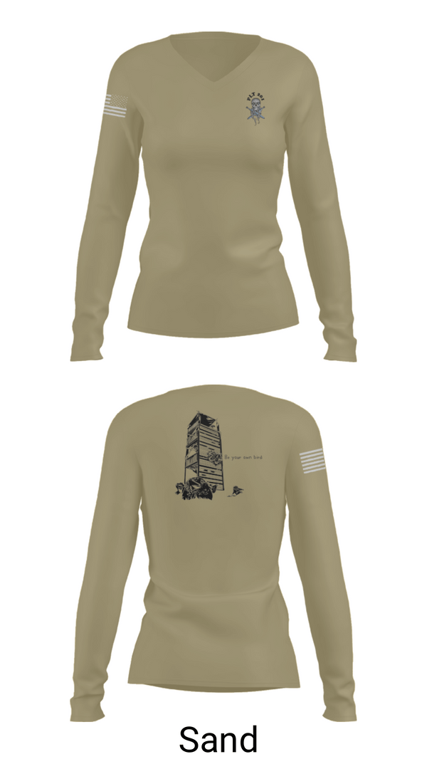 Women's Long Sleeve Vneck Shirt, EODMU2 PLT 201, Navy, Teamtime, Team time, sublimation, custom sports apparel, team uniforms, spirit wear, spiritwear, sports uniforms, custom shirts, team store, custom team store, fundraiser sports, apparel fundraiser