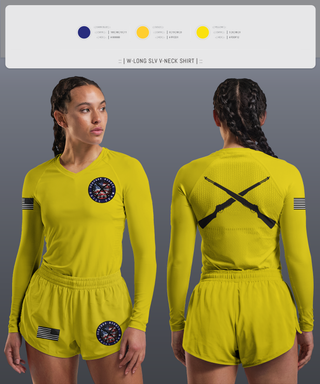 Womens Long Sleeve Vneck Shirt, Seaford NJROTC, Navy, Teamtime, Team time, sublimation, custom sports apparel, team uniforms, spirit wear, spiritwear, sports uniforms, custom shirts, team store, custom team store, fundraiser sports, apparel fundraiser