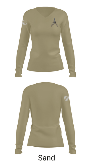 Womens Long Sleeve Vneck Shirt 1, Grim Troop, Army, Teamtime, Team time, sublimation, custom sports apparel, team uniforms, spirit wear, spiritwear, sports uniforms, custom shirts, team store, custom team store, fundraiser sports, apparel fundraiser