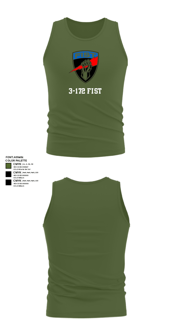 Tank Top, 3-172 FiST, Army, Teamtime, Team time, sublimation, custom sports apparel, team uniforms, spirit wear, spiritwear, sports uniforms, custom shirts, team store, custom team store, fundraiser sports, apparel fundraiser