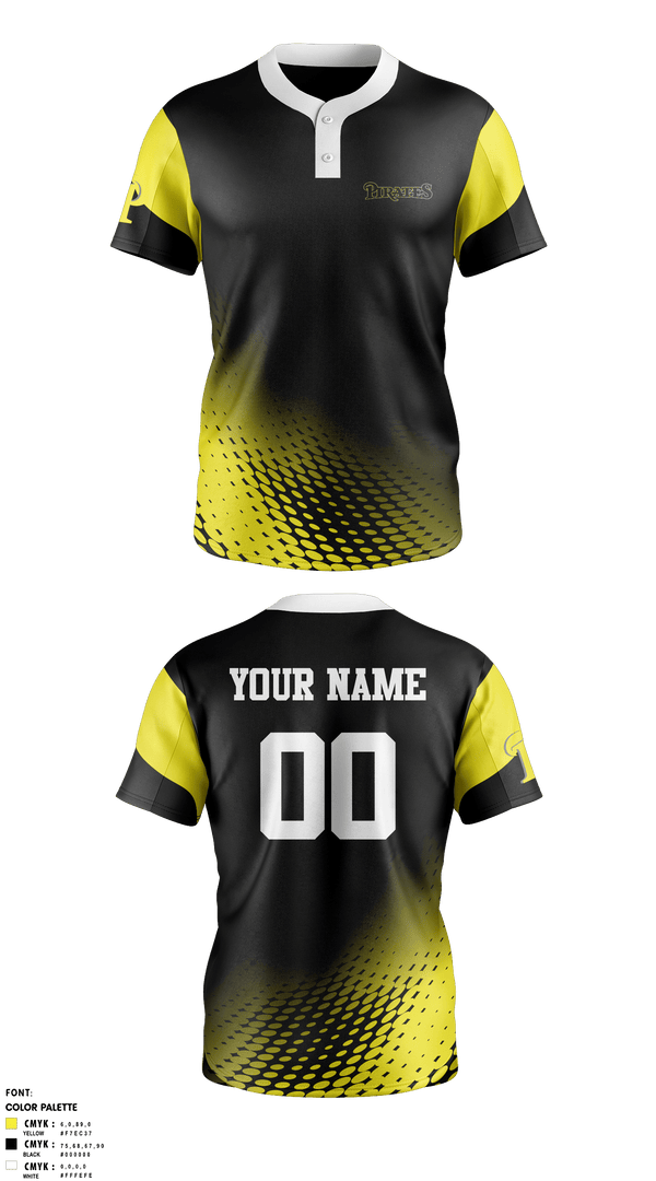 Two Button Softball Jersey, Los Angeles Pirates, Softball, Teamtime, Team time, sublimation, custom sports apparel, team uniforms, spirit wear, spiritwear, sports uniforms, custom shirts, team store, custom team store, fundraiser sports, apparel fundraiser