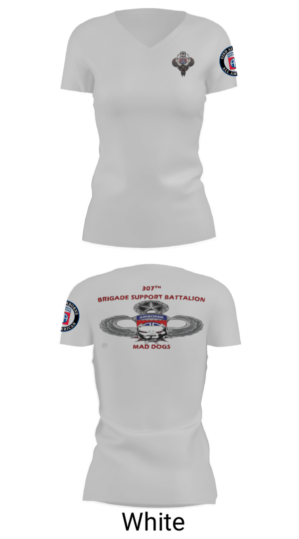 Women's Short Sleeve Vneck Shirt, 307th bsb, Army, Teamtime, Team time, sublimation, custom sports apparel, team uniforms, spirit wear, spiritwear, sports uniforms, custom shirts, team store, custom team store, fundraiser sports, apparel fundraiser