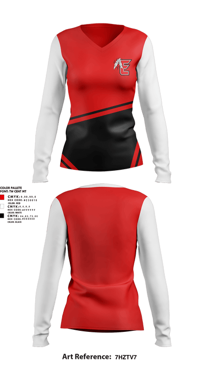 EHS Track & Field 59785569 Women's Long Sleeve V-neck Shirt - 5