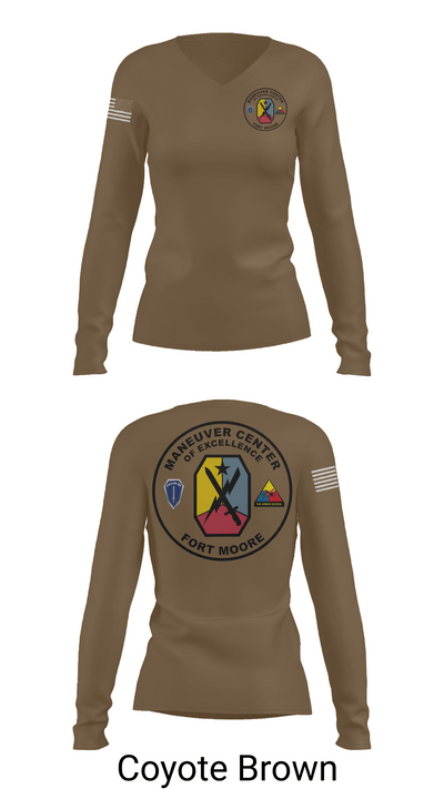Fort moore 23614259 Women's Long Sleeve V-neck Shirt - 17